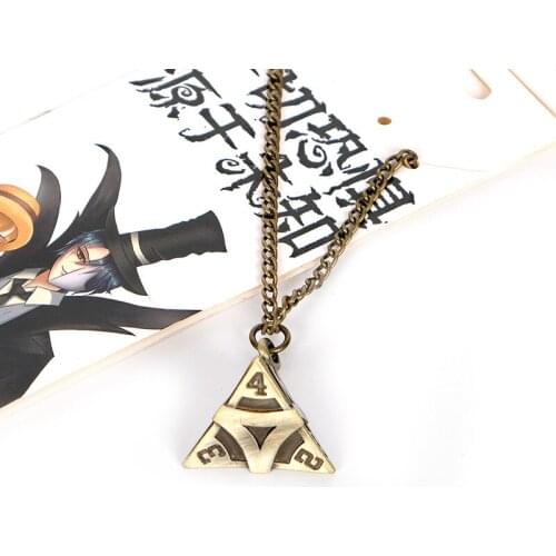 Game Identity V Cosplay Unisex Retro Metal Polyhedron Dice Key Chain Puzzle Necklace Accessory Props Pendant Jewelry Daily Gifts
