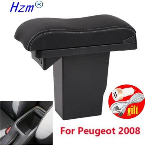 For Peugeot 2008 Armrest box Retrofit parts Car special Armrest With USB 2012 2013 2014 2015 2016 2017 2018 2019