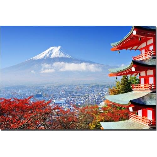 Mount Fuji Landscape Poster Canvas Painting For Home Decor Wall Art Pictures For Living Room