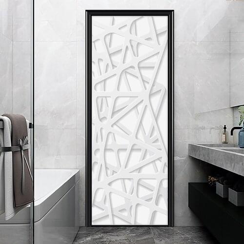 Art Simulation Three-dimensional Door Stickers Home Decoration for Kitchen Toilet Outdoor Wall Decor Peel & Stick PVC Wallpaper