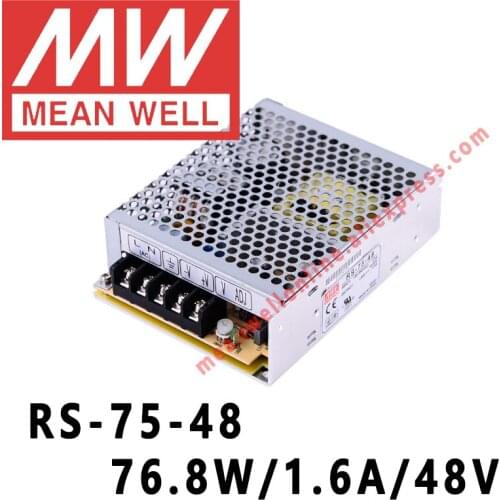 RS-75-48 Mean Well 76.8W/1.6A/48V DC Single Output Switching Power Supply meanwell online store