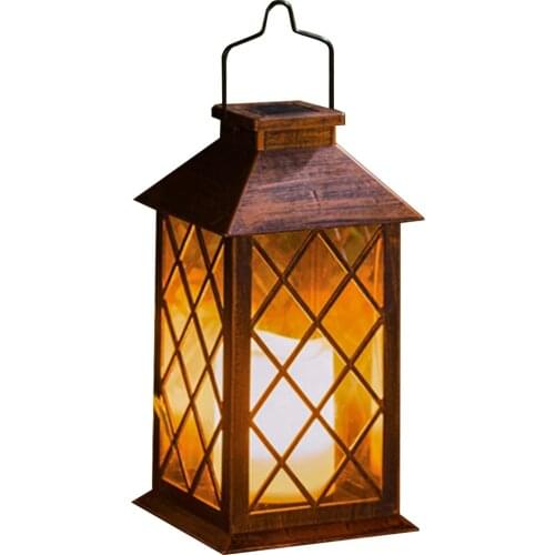 Creative LED Electronic Waterproof Solar Powered Candle Lantern Light Garden Hanging Lantern Flickering Flameless Candle Lights