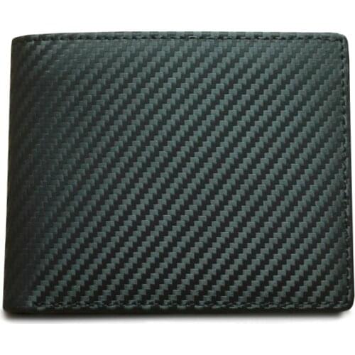 2019 Hot outer carbon fiber internal genuine leather slim RIFD anti-magnetic mens wallet retro style high quality wallet