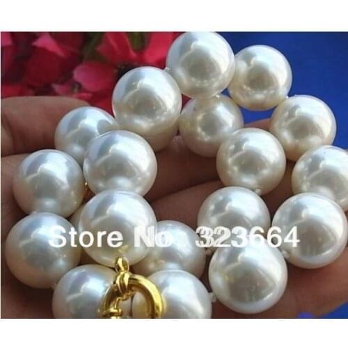Hot Sell! Rare Huge 20mm south sea White Shell Pearl Necklace 18"