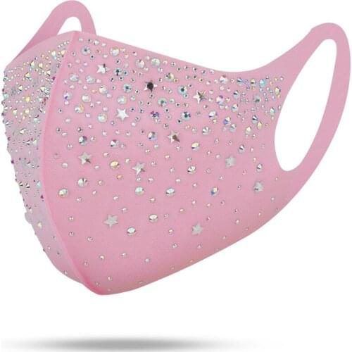 Womens Masquerade Gypsophila Mask Galloween Rhinestone Mardi Gras Reusable Washable Festival Jewelry Party Face Cover