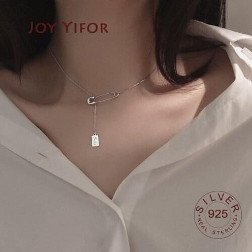 Trendy Simple Necklace Pendant paper clip tassel 100% 925 Sterling Silver Round Jewelry For Women & Girls Party Gift