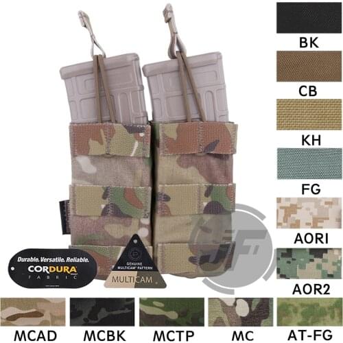 Emerson 5.56 .223 Modular Double Open Top Magazine Pouch Emersongear Tactical Mag Carrier MOLLE PALS Webbing W/Pull BungeeTabs