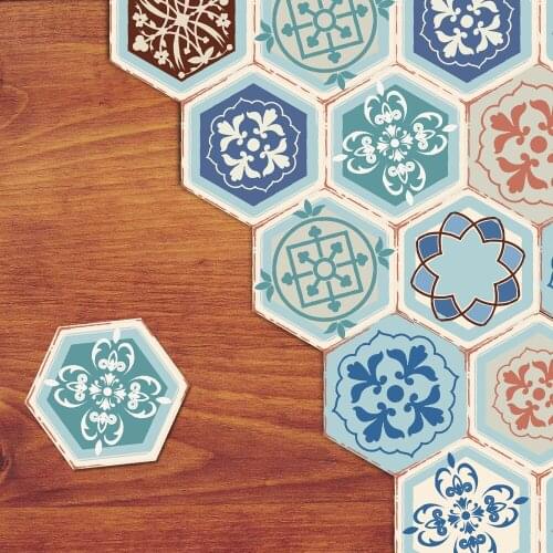 Retro Floor Sticker Anti-slip Waterproof Peel Stick Removable Ground Stickers for Kitchen Bedroom Accessories Home Office Decor