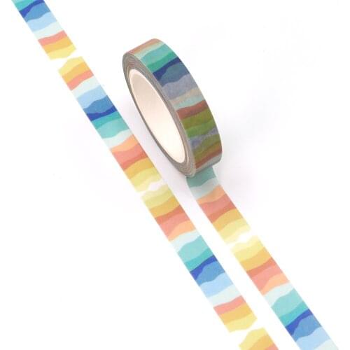 NEW 10pcs/Lot Decorative Chromatic Stripes Washi Tapes Japanese Paper Planner Scrapbooking Adhesive Masking Tape Cute Stationery