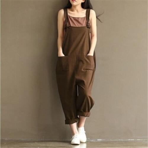 New Fashion Womens Strap Loose Jumpsuit Casual Dungaree Harem Trousers Girl Overall Summer Fashion Jumpsuits Street Wear