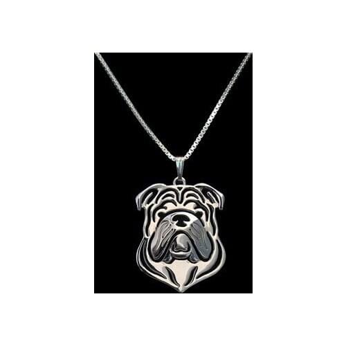 Cartoon Boho Chic Alloy English bulldog necklace fashion bulldog pendant golden two colors plated