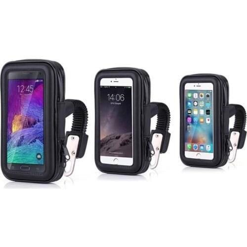 Motorcycle Phone Holder Stand 360 Rotating For Moto Mobile Support for iphone X 7 8 Plus S9 S8 S7 Cover Universal Waterproof Bag