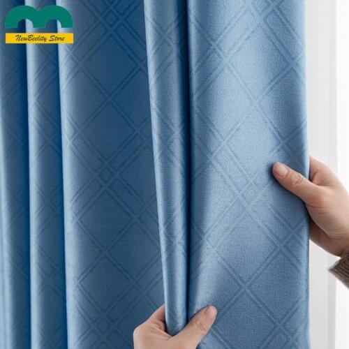 Customized Solid Color Luxury Curtains for Living Room Bedroom Curtains Blue Study Balcony Blackout Curtains Windows