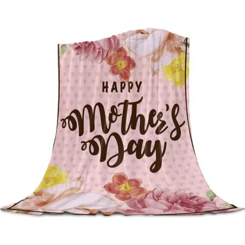 Flower Mothers Day Love Background Throw Blanket Soft Picnic Blanket Home Decor Microfiber Flannel Blankets for Beds