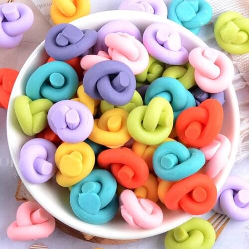 10pcs Polymer Clay Cord Knot Soft Candy Embellishments DIY Craft Basteln Phone Shell Decor Arts Kids Hair Accessories Food Toys