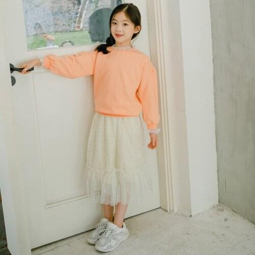 Spring Girls Princess Tops Skirts Suit 2020 Autumn Long-sleeved Shirt Childrens Fashion Dress Suit For Kids Winter Solid Color