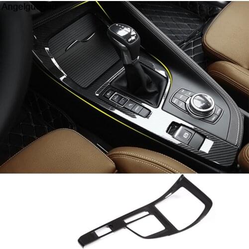 Carbon fiber ABS Car Gear Shift Panel Cover Trim For BMW X1 F48 2016-2018 Car Accessories ( LHD)