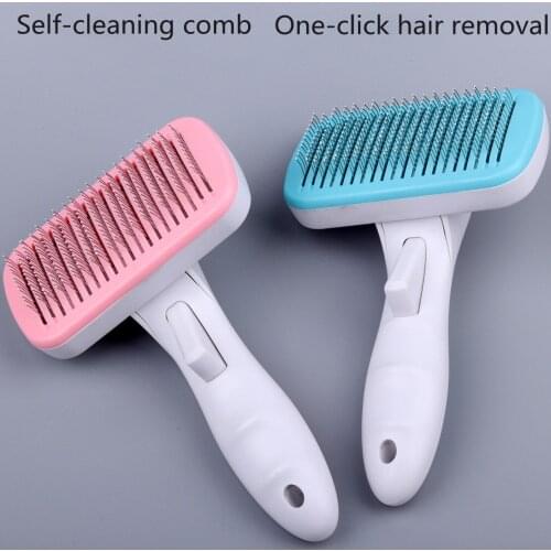 High-quality cat comb to float dog comb, pet supplies, clean and grooming needle comb, one-key dehairing comb