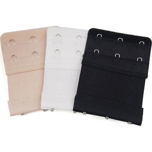 Women Bra Strap Extender 2 Rows 3 Hooks Nylon Bra Extenders Elastic Adjustable Clasp Bar Strap Connector Bra Accessories