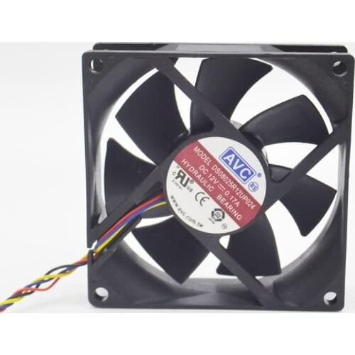 1pcs DS08025R12UP024 8025 80mm 12V 0.17A PWM speed control 4 line CPU silent cooling fan