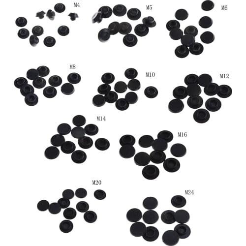 10PCS Hot M5-24 Practical Black Hex Socket Fasteners Screws Covers Allen Bolt Screw Nut Round Head Cap Protector