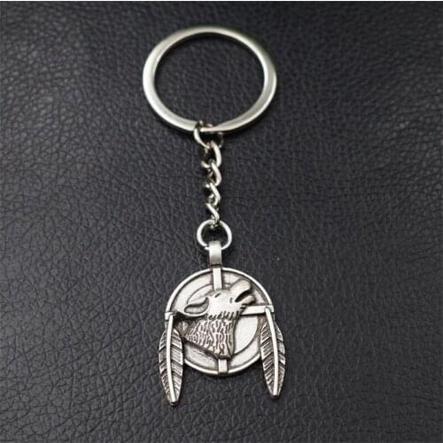 12pcs Norse Viking Wolf Keychain Wolf Head Howling Keyring Party Souvenir Gifts For Women Men