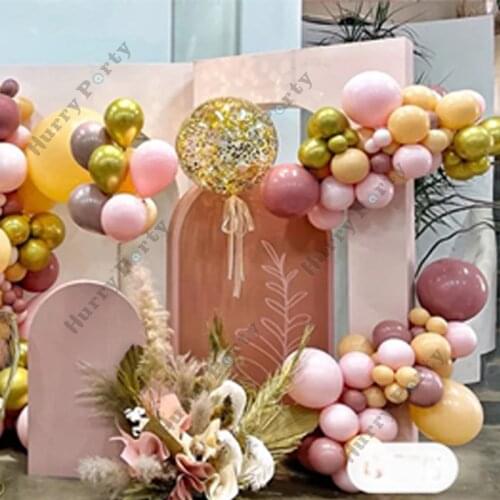 122Pcs Baby Shower Party Supplies Lemon Yellow Pink Balloon Garland Arch Kit For Baby Birthday Wedding Decoration Accessories