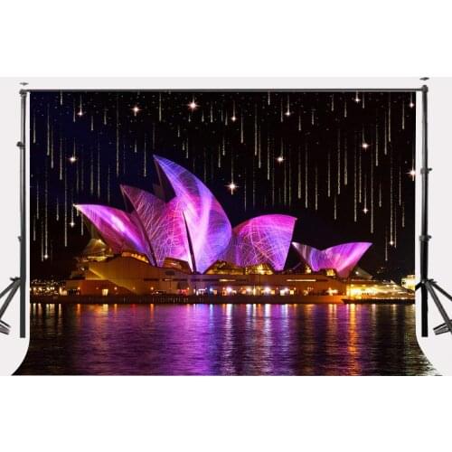 150x210cm City Night View Backdrop Sydney Opera House Photography Background