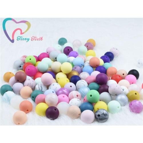 40 PCS 12 MM Silicone Round Beads Eco-friendly Sensory Teething Necklace Food Grade Mom Nursing DIY Jewelry Baby Teethers