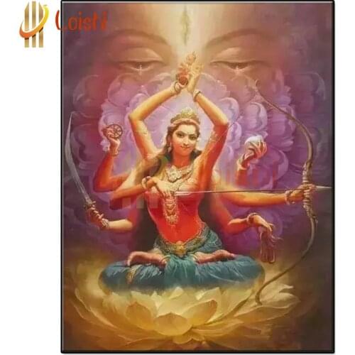 Needlework Diamond Painting Durga, religion, Hinduism Diamond Embroidery Rhinestone Mosaic Picture by numbers hobby gift custom