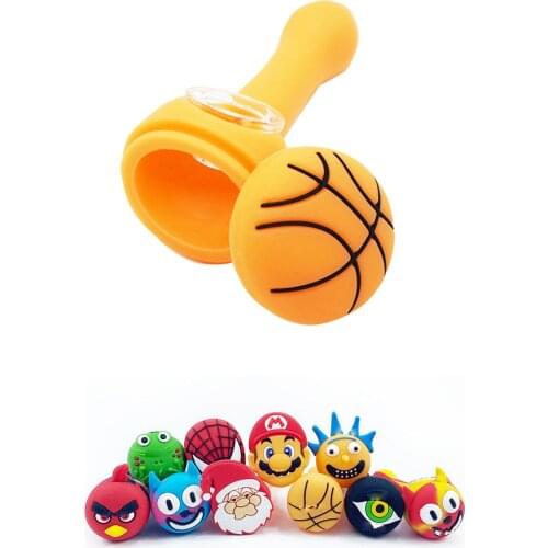 Basketball Silicone Pipe Creative Pipe Glass Pipe Silicone Smoking Set Cartoon Pipe Smoke Pipe Men Gift