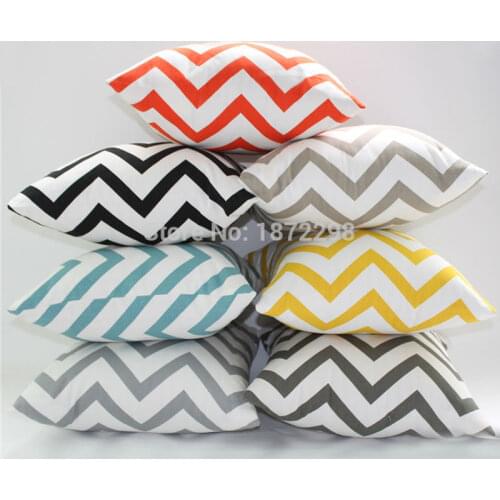 Free Shopping Custom 30*45cm 35*50cm 40*60cm 100% Cotton Canvas Wavy Patter Printing Cushion Cover HT-CCPC-C-L