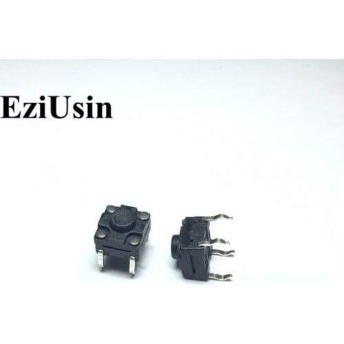 EziUsin 100pcs 6*6*5 Waterproof Botton PCB Keyboard Light Touch Micro Switch Mini Touch Keys Interrupteur DIY All Black DIP