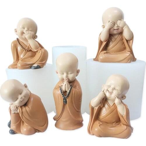 Little Monk Mold Decoration Silicone Mold Little Novice Monk Silicone Mold Resin Crafts Casting For Home Desktop Decor Car Decor