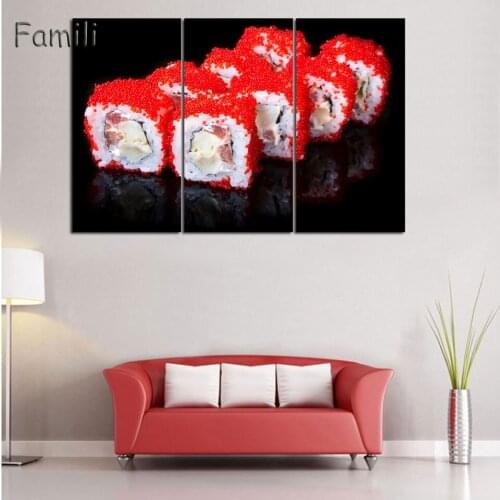 3 Piece Wall Art Painting Various Colorful Sushi With Sesame Picture Print On Canvas Food 4 The Picture Home Decor Oil Prints