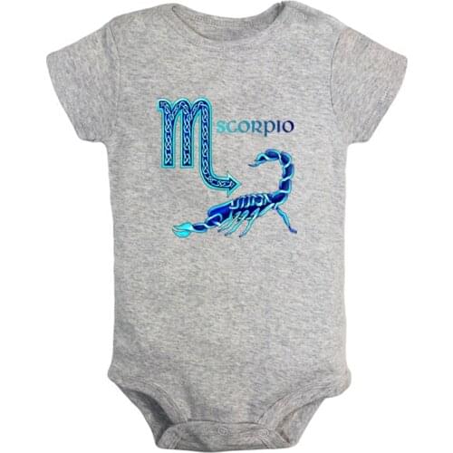 Constellation Scorpio Sagittarius Virgo Gemini Design Newborn Baby Boys Girls Outfits Jumpsuit Print Infant Bodysuit Clothes