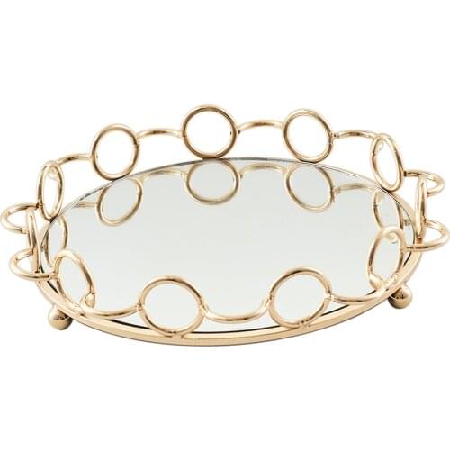 Round Mirrored Jewelry Display Tray Candle Plate Holder Wedding Gift