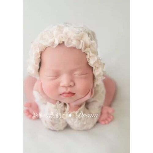 Newborn Photography Props Baby Costume For Photography Lace Hat Lace Jumpsuits Take Photos Props