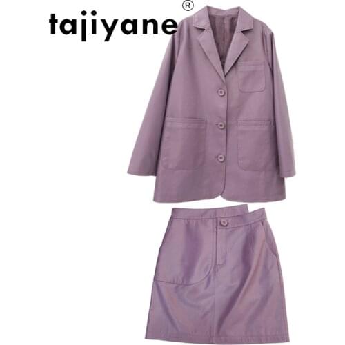 Tajiyane Genuine Leather Jacket Women 2020 Autumn Natural Sheepskin Jakcets Female Sheep Skin Skirt Woman Suit Femme Veste TN577