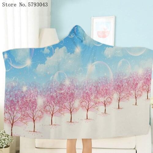 Landscape Wearable Blanket Scenery Throw Blanket Picnic Travel Fleece Blanket Home Textile Blanket Nap Office Sofa Soft Blanket