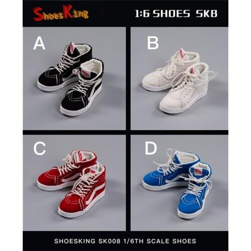 Best Sell 1/6th Male SK008 Classic Fashion Canvas Sk8 Sports Shoes 4 Colors For 12inch Doll Action Accessories