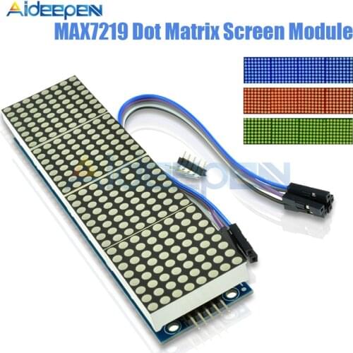 MAX7219 Dot Matrix Module LED Microcontroller 4 In One Display with 5P Line 4 in 1 Red/Green/Blue