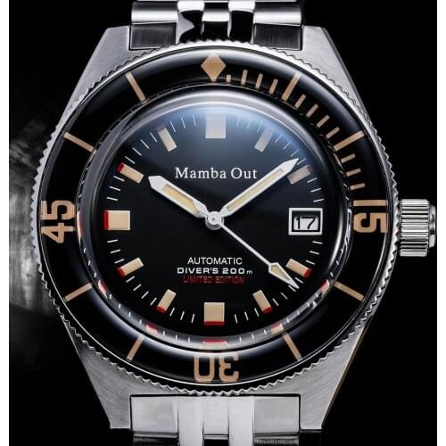 SHIRRYU Mens Automatic Watches,Men Diver Watch Chronograph Mechanical Wristwatch 200M Waterproof C3 Luminous NH35 Sapphire Bezel