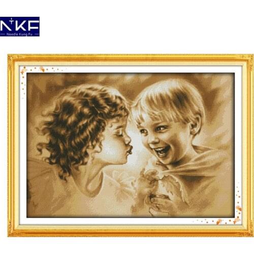 NKF My Little Buddy Cross Stitch Home Decor Handmade Craft Painting Counted Stamped Embroidery Kit Chinese Cross Stitch Set