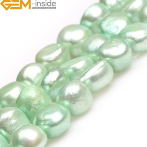 Natural Gem-Inside 9-10mm Freeform Freshwater Pearl Strand 15 Bracelet Necklace Diy Gifts Wholesale NewBeads For Jewelry Making