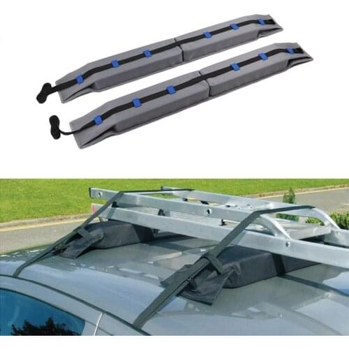 NEW-2Pcs Universal Foldable Car Roof Racks Top Luggage Carrier Rack Carry Load Baggage Car Surf Kayak Long Roof Rack Pads