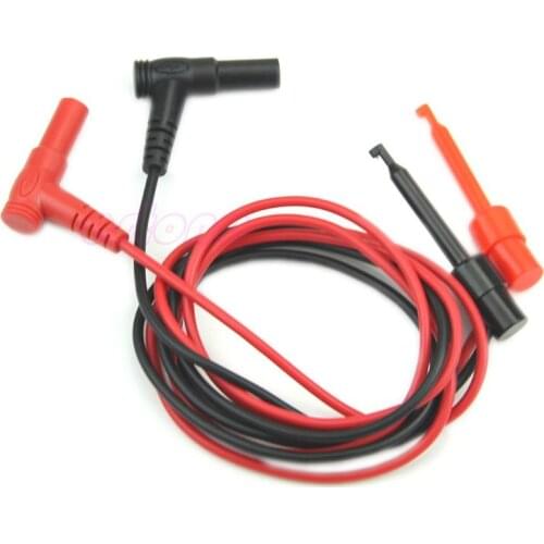 New 1Pair Banana Plug To Test Hook Clip Probe Cable Multimeter Test Equipment L4MB