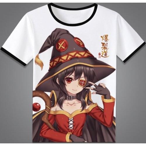 New Kono Subarashii Sekai ni Shukufuku wo Megumin t-shirt Anime men tshirt Cotton short sleeve Tees tops