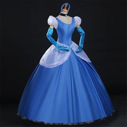 New Movie Fashion Cinderella Princess Dress Costume cosplay halloween Carnival Party costumes for women can be Custom-made