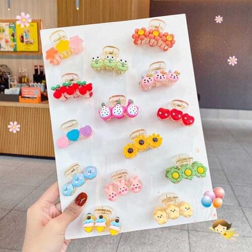 Oaoleer New Girls Cute Cartoon Folower Star Plastic Hair Claws Hairpins Headwear for Women Girls Children Kids Accessories
